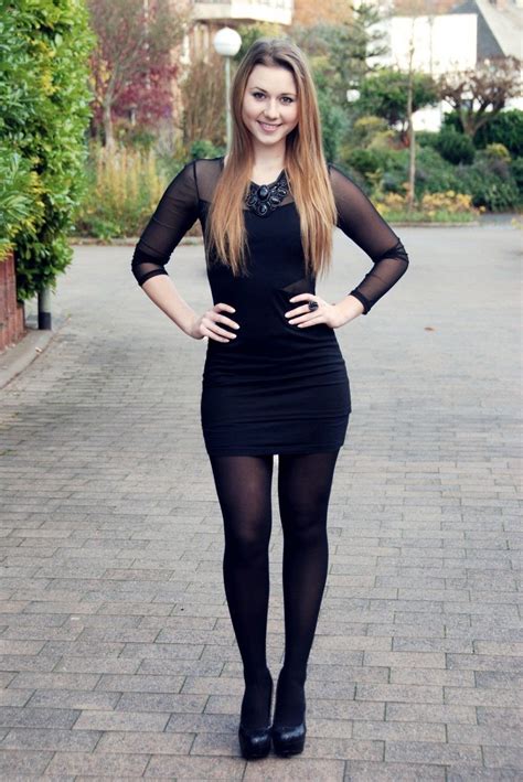 dress with tights on legs.